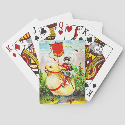 Whimsical Easter Greetings: Rider on Giant Chick トランプ (裏面)