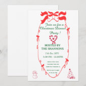 Whimsical Elegant Christmas Shower Party 招待状 (正面/裏面)