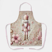Whimsical Elegant Pink and Gold Pastel Nutcracker エプロン (正面)