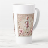 Whimsical Elegant Pink and Gold Pastel Nutcracker  カフェラテマグ (右アングル)