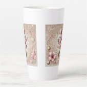 Whimsical Elegant Pink and Gold Pastel Nutcracker  カフェラテマグ (正面)