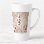 Whimsical Elegant Pink and Gold Pastel Nutcracker  カフェラテマグ (右)