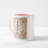 Whimsical Elegant Pink and Gold Pastel Nutcracker  ツートーンマグカップ (正面左)