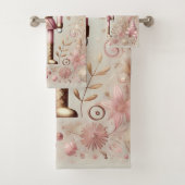 Whimsical Elegant Pink and Gold Pastel Nutcracker  バスタオルセット (インサイチュ)
