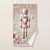 Whimsical Elegant Pink and Gold Pastel Nutcracker  バスタオルセット (ハンドタオル)
