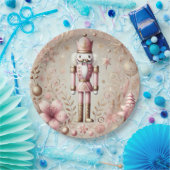 Whimsical Elegant Pink and Gold Pastel Nutcracker  ペーパープレート (パーティー)