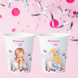 Whimsical Elegant Under the Sea Mermaid 紙コップ