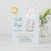Whimsical Elephant Balloon Baby Shower Invitation 招待状 (スタンド正面)