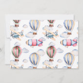 Whimsical Elephant Flying Baby Birth  Announcement 招待状 (裏面)