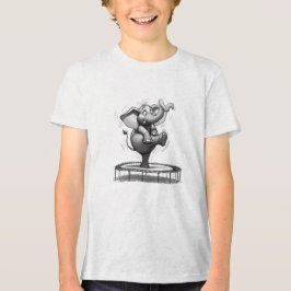 Whimsical Elephant on Trampoline – Cute Playfull トライブレンドＴシャツ