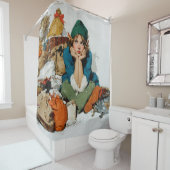 Whimsical Elf Among Gift Bags シャワーカーテン (インサイチュ)