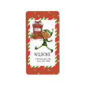 Whimsical Elf Boy Christmas Personalized Address ラベル (正面)