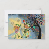 Whimsical Elf Gender Reveal Baby Shower Custom サンキューカード (裏面)