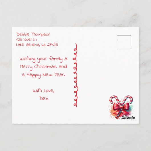 Whimsical Elf | Personalized Christmas ポストカード (裏面)