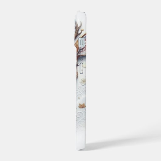 Whimsical Enchanted Fawn Portrait iPhone 15ケース (左側面)