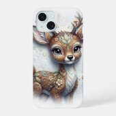 Whimsical Enchanted Fawn Portrait iPhone 15ケース (裏面)