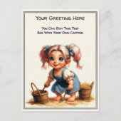 Whimsical Everyday Sentiment Storybook Art ポストカード (正面)