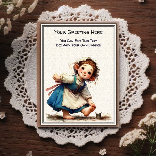 Whimsical Everyday Sentiment Vintage Art Postcard ポストカード