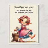 Whimsical Everyday Sentiment Vintage Art Postcard ポストカード (正面)