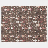 Whimsical Fair Gnomes and Mushrooms Personalized フリースブランケット (正面(横))