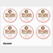 Whimsical Fairy 3rd Birthday Floral Party Stickers ラウンドシール (シート)