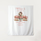 Whimsical Fairy 7th Birthday Blush Pink Backdrop タペストリー (正面)