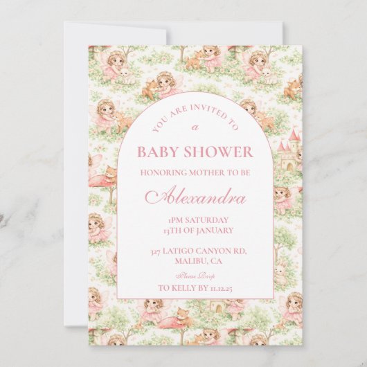 Whimsical Fairy Baby Shower 招待状 (正面)