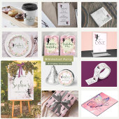 Whimsical fairy birthday table No Flat card 招待状