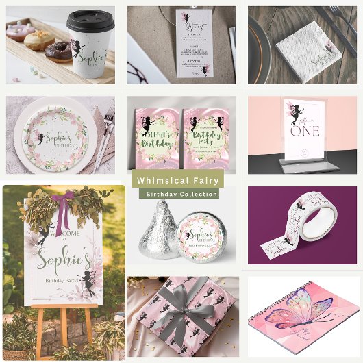 Whimsical fairy birthday table No Flat card 招待状