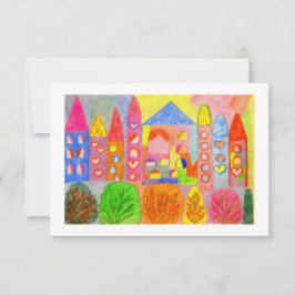 Whimsical Fairy Castle Town Holiday Response Card 出欠カード