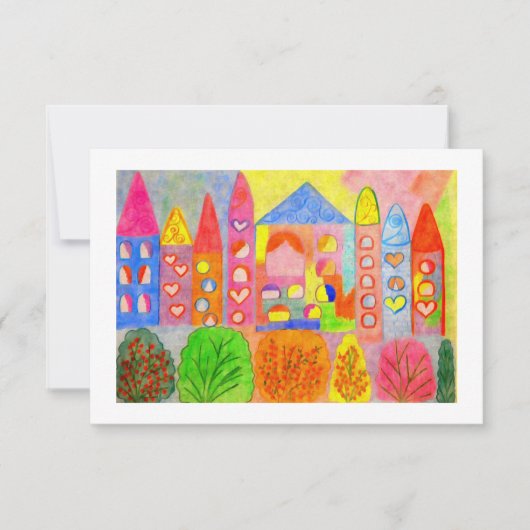 Whimsical Fairy Castle Town Holiday Response Card 出欠カード (正面)