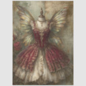 Whimsical Fairy Crimson Ballet Costume Decoupage 薄葉紙 (正面)