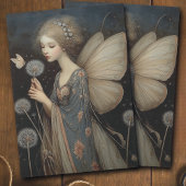 Whimsical Fairy & Dandelion Magical Decoupage Art 薄葉紙
