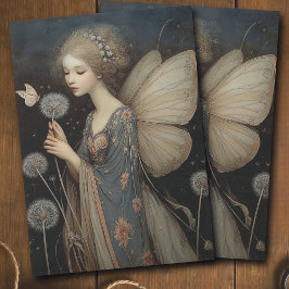 Whimsical Fairy & Dandelion Magical Decoupage Art 薄葉紙