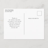 Whimsical Fairy Doll Retro Cute Thank You ポストカード (裏面)