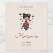 Whimsical Fairy Doll Retro Cute Wine Making ワインラベル (シングルラベル)
