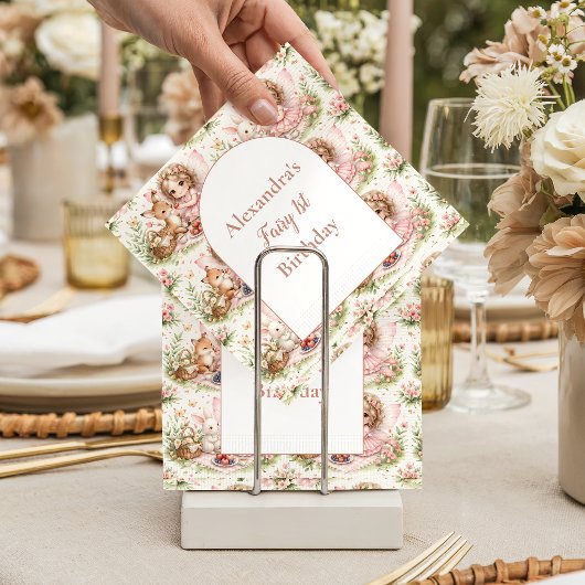 Whimsical Fairy First Birthday スタンダードカクテルナプキン