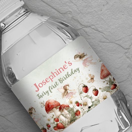 whimsical fairy first birthday ペットボトルラベル