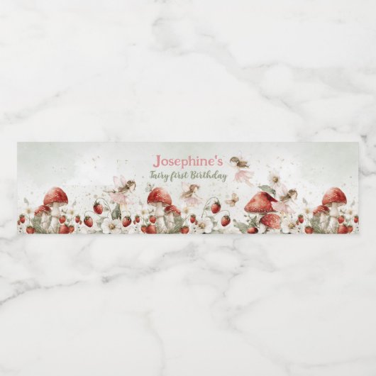 whimsical fairy first birthday ペットボトルラベル (シングルラベル)