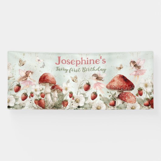 whimsical fairy first birthday custom long 横断幕 (横)