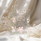 Whimsical Fairy First Birthday Enchanted forest アクリル招待状