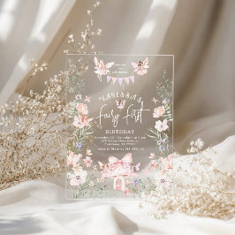 Whimsical Fairy First Birthday Enchanted forest アクリル招待状