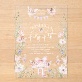 Whimsical Fairy First Birthday Enchanted forest アクリル招待状 (正面)