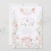 Whimsical Fairy First Birthday Enchanted forest 招待状 (正面)