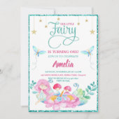 Whimsical Fairy First Magic Birthday 招待状 (正面)