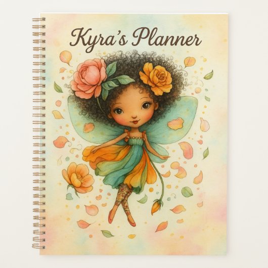 Whimsical Fairy Floral Watercolor Planner プランナー手帳 (正面)