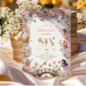 Whimsical Fairy flower 6th birthday Invitation 招待状