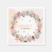 Whimsical fairy garden 1st birthday  スタンダードカクテルナプキン (正面)