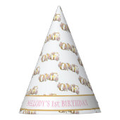 Whimsical fairy garden 1st birthday パーティーハット (正面)