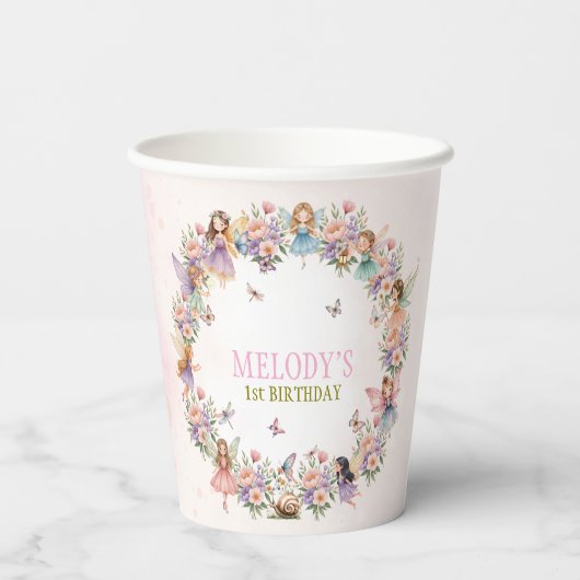 Whimsical fairy garden 1st birthday  紙コップ (裏面)